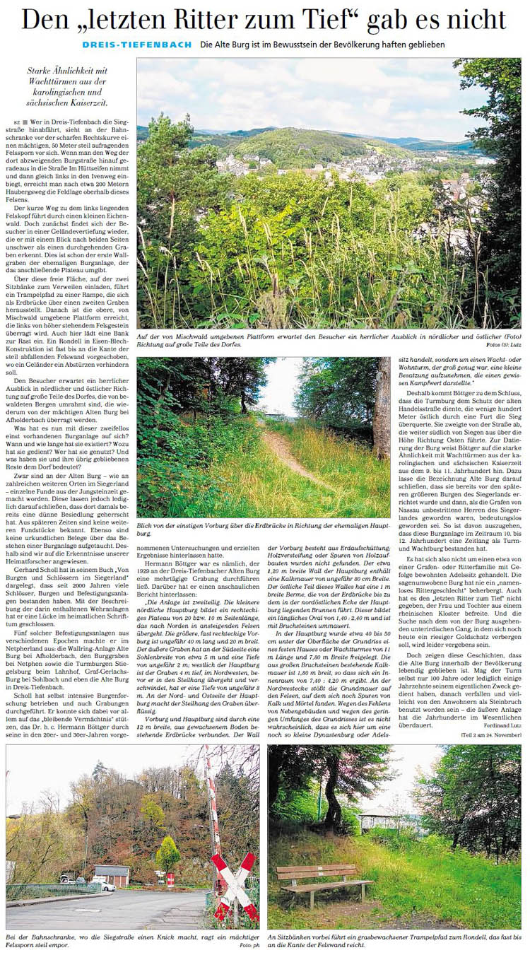 Großer Sonderbericht vom Heimatverein Dreis-Tiefenbach, 1. Teil